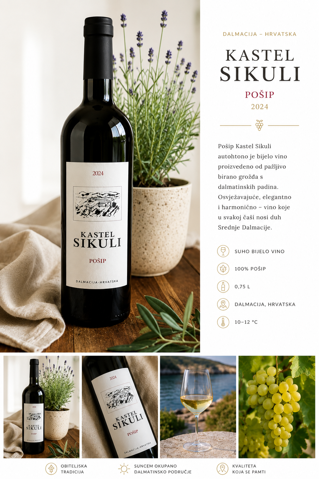 Kaštel Sikuli Pošip – Premium-Weißwein aus Dalmatien, Kroatien
