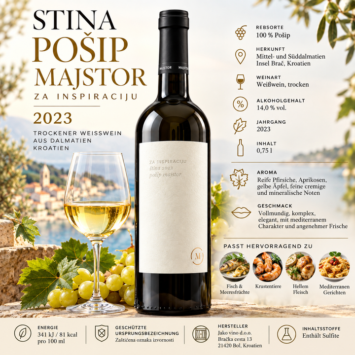 Stina Pošip Majstor 2023 / Trockener Weißwein 0,75 l
