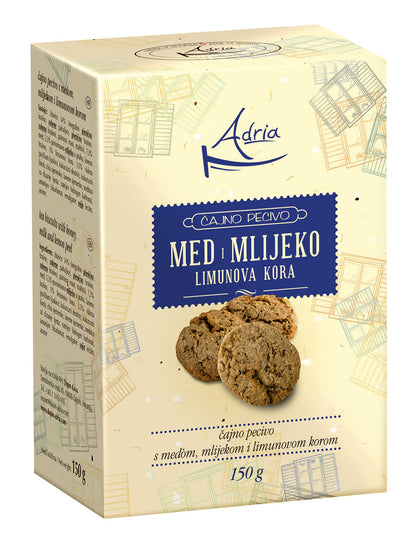 Čajno pecivo s medom, mlijekom i limunovom korom/ Teegebäck mit Honig, Milch und Zitronenschale